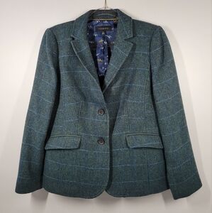 Talbots Teal Checkered Blazer